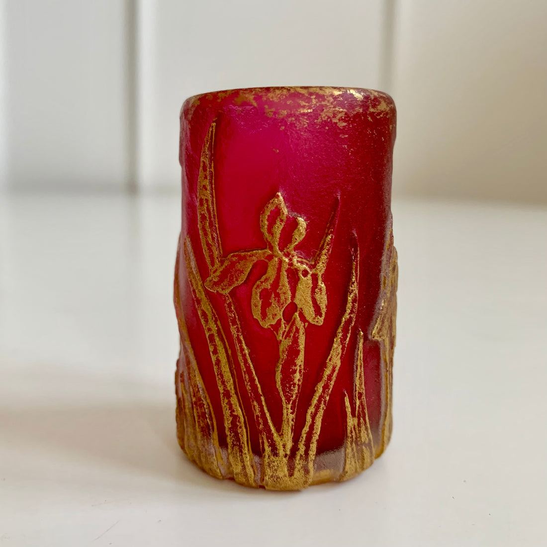 Vase miniature Daum Nancy aux iris