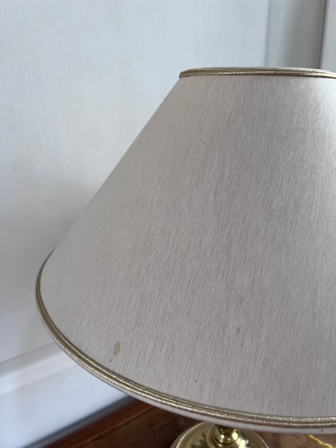 Lampe pied laiton avec abat jour