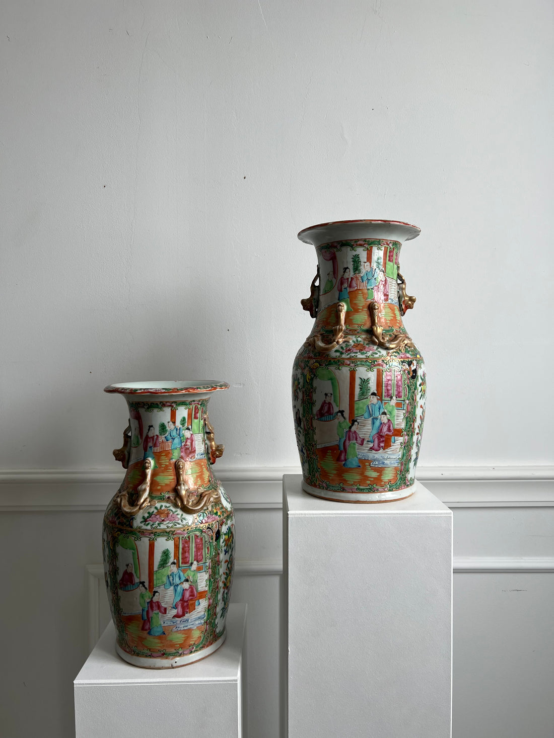 Paire de vases de Canton XIXème (livraison incluse)