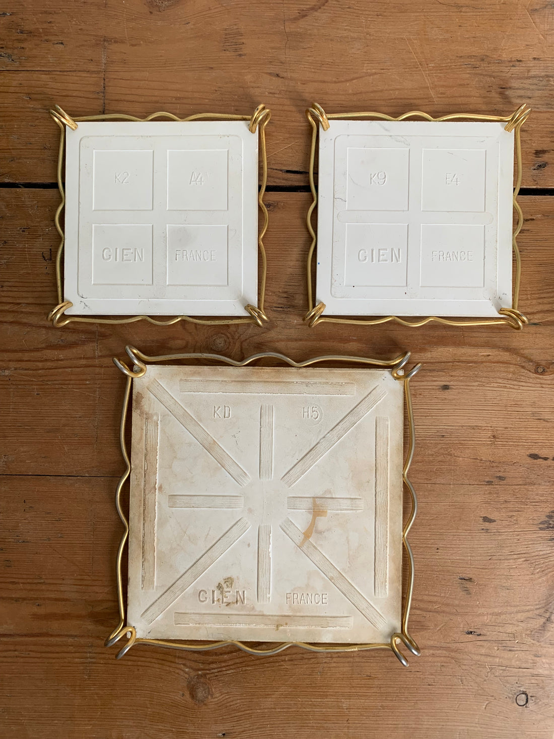 Ensemble de 3 dessous de plats Gien