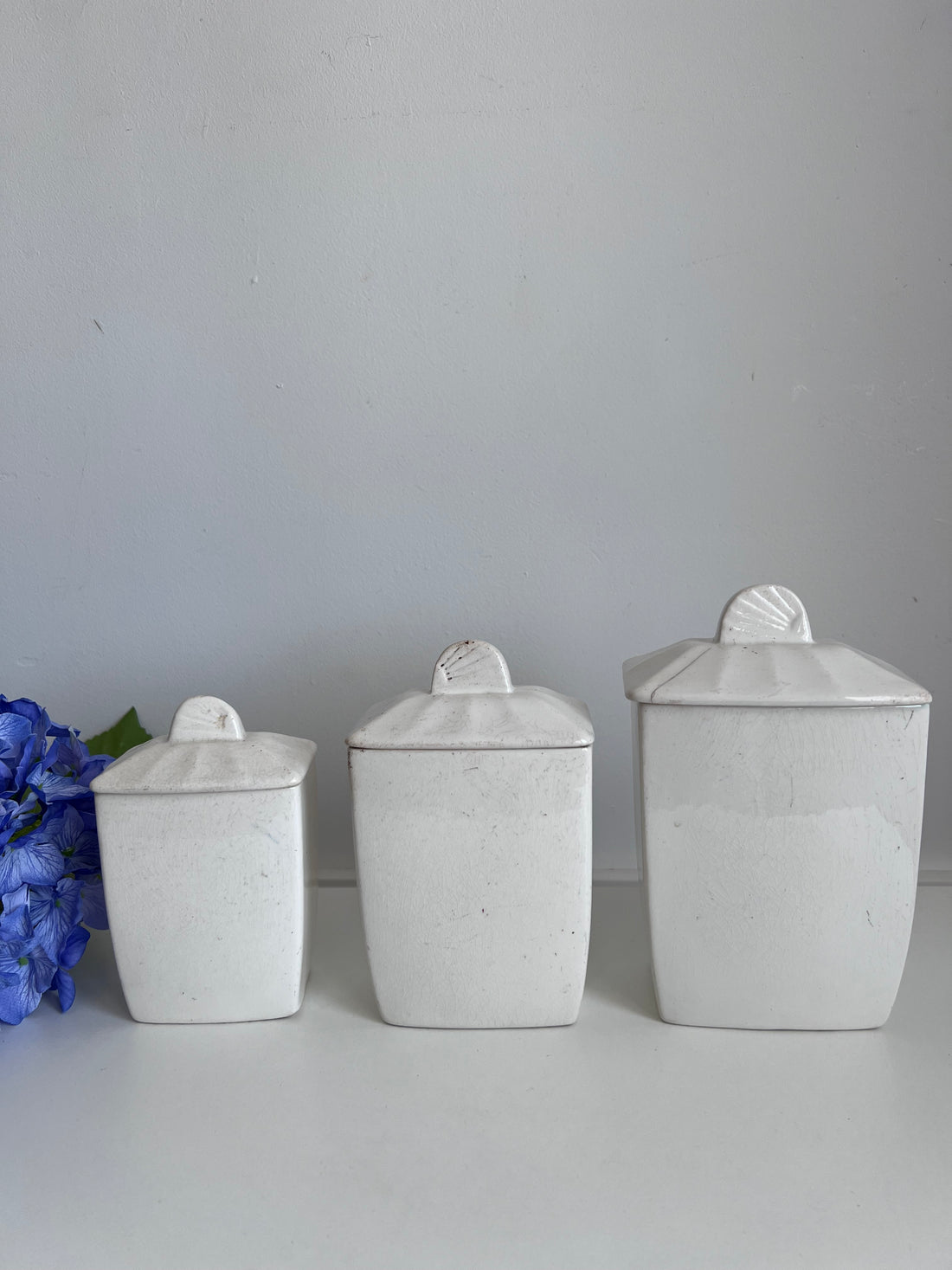Série de 3 pots Art Déco 1930 - Céranord Saint Amand