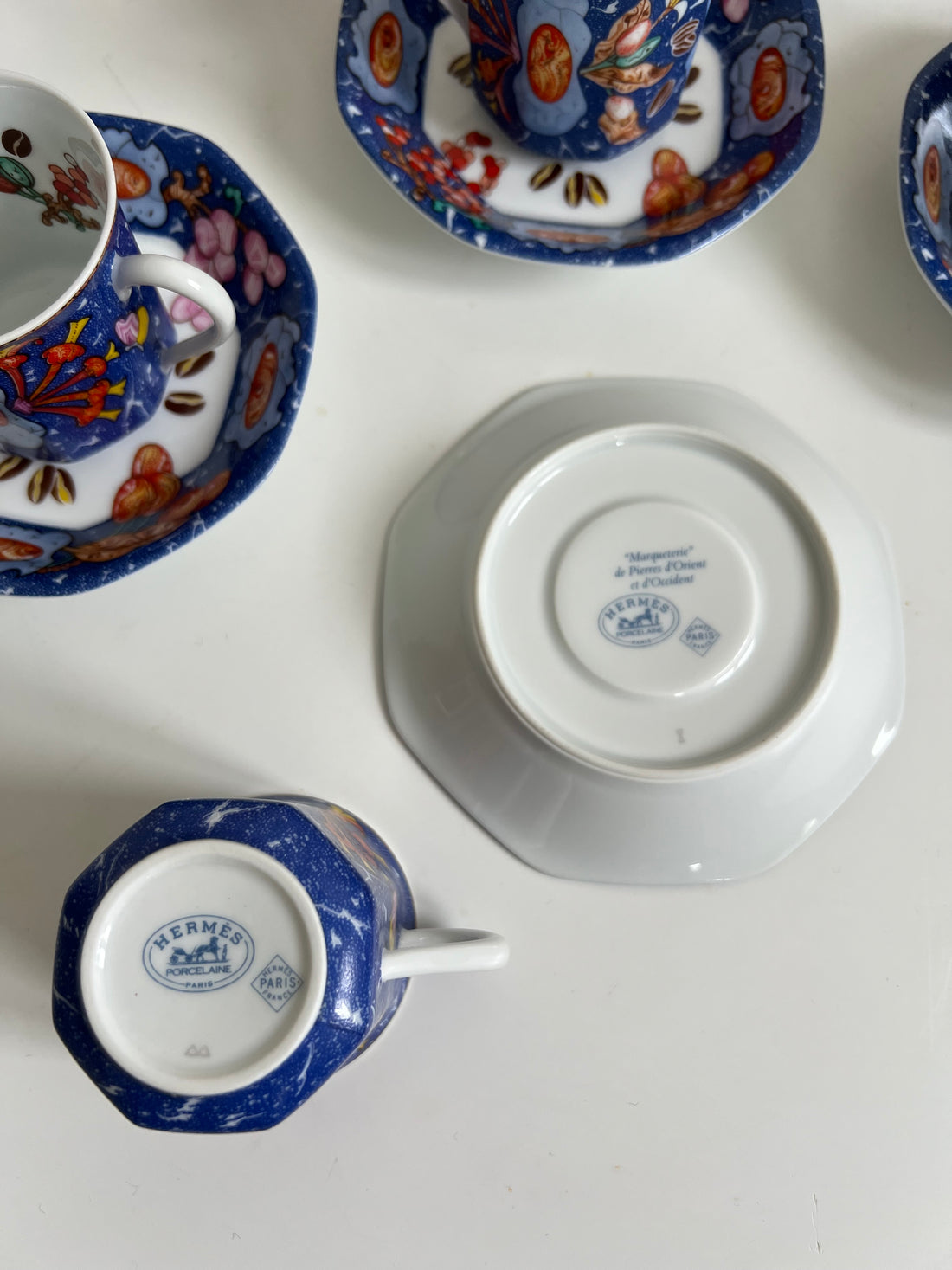 service a the cafe hermes toucans 6 tasses et