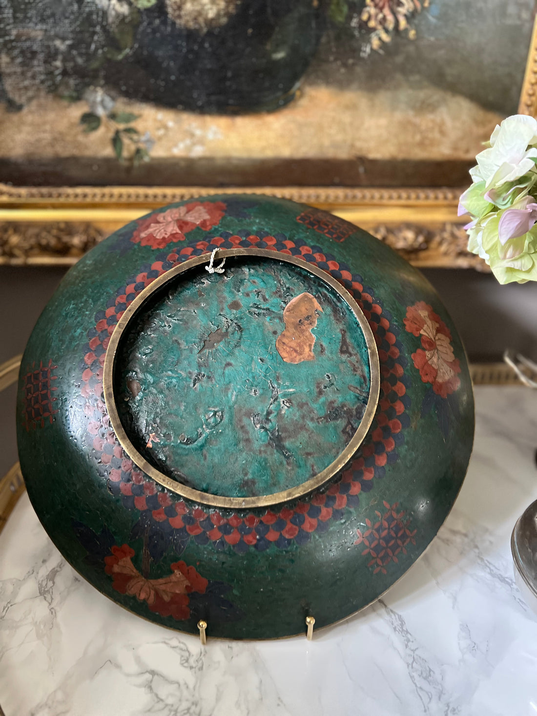 Grand plat cloisonné - Japon - XIXème
