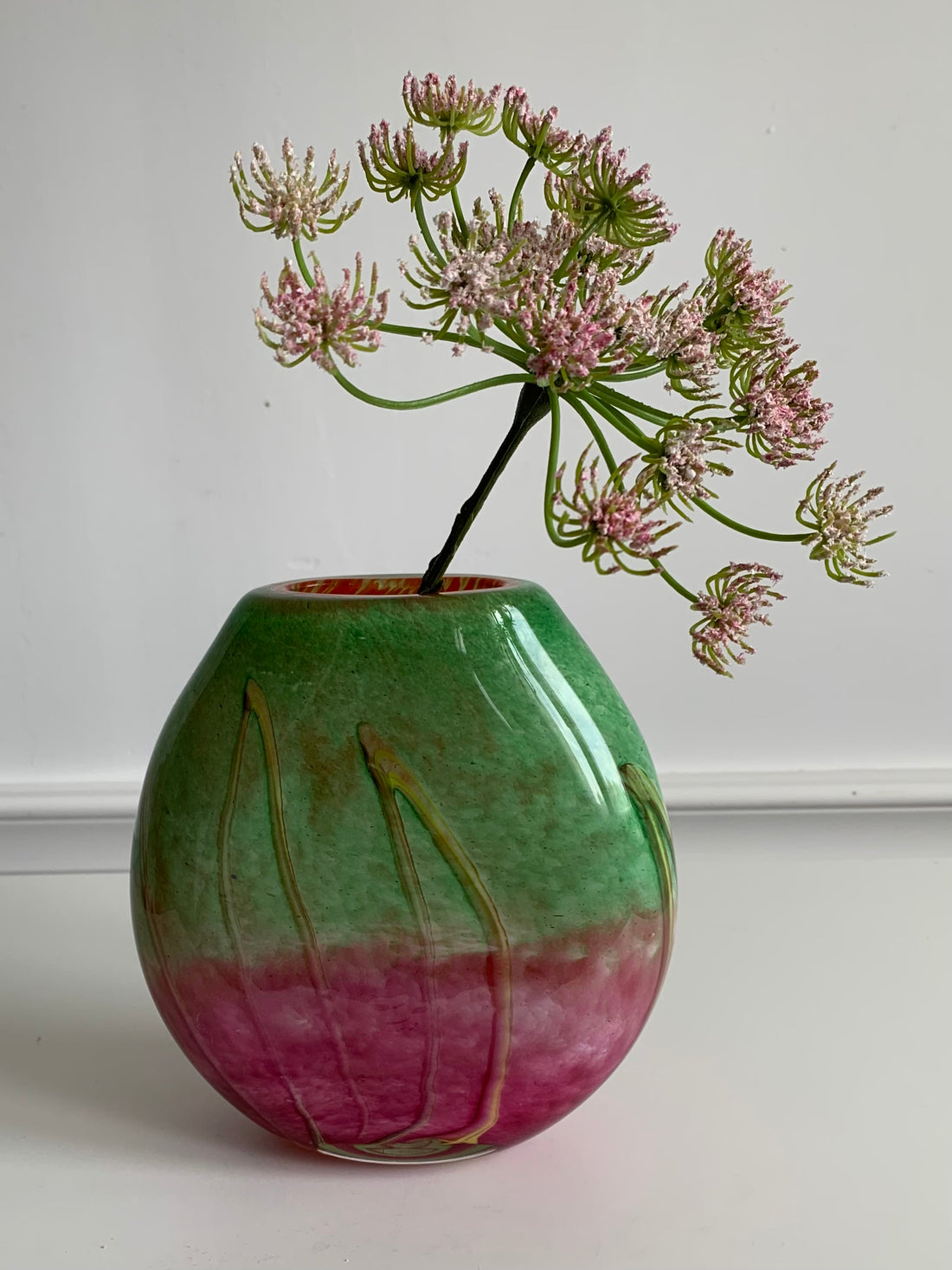 Vase en verre soufflé Frères Saba, Biot, 1992