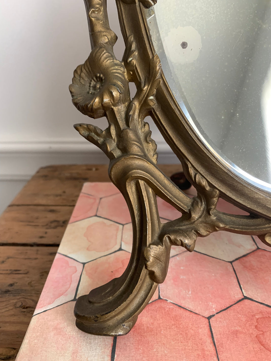 Miroir Art Nouveau en bronze