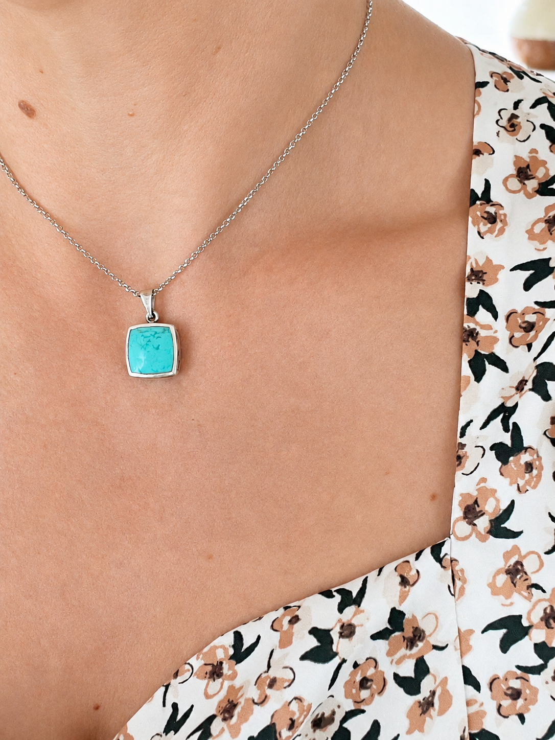 Pendentif turquoise argent 925