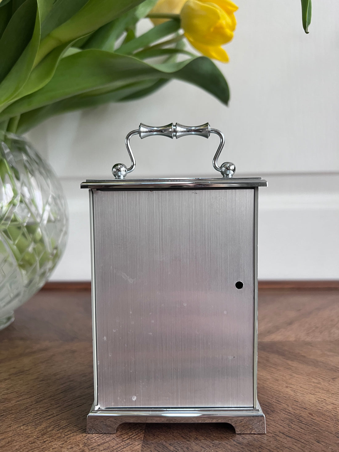 Horloge à poser Metamec 13 cm argent - Angleterre - fin XXème