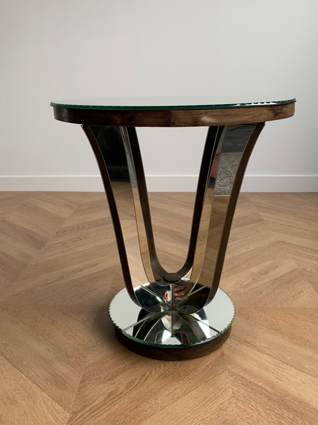 Guéridon miroir Art Déco (livraison sécurisée incluse en France et Belgique)