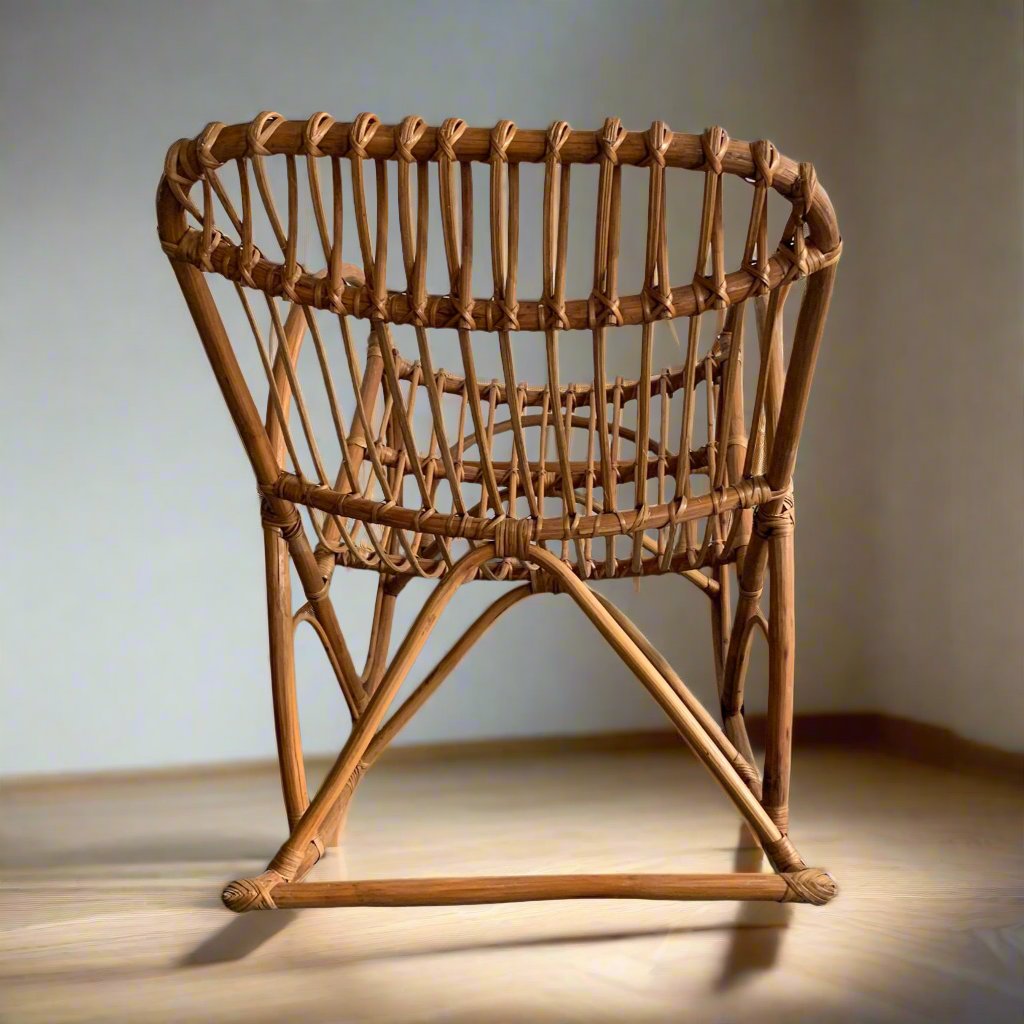 Rocking-chair en rotin vintage - livraison incluse