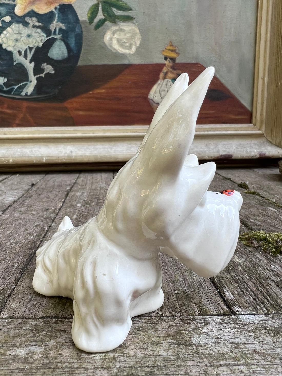 La paire de Scotties aux coccinelles - Beswick, Angleterre, années 50