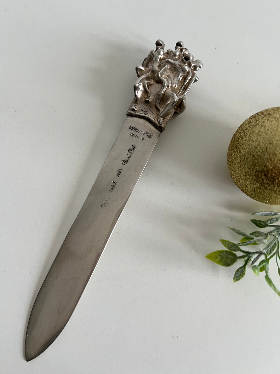 Coupe-papier Jean Filhos pour Christofle "Cariatides" 1974