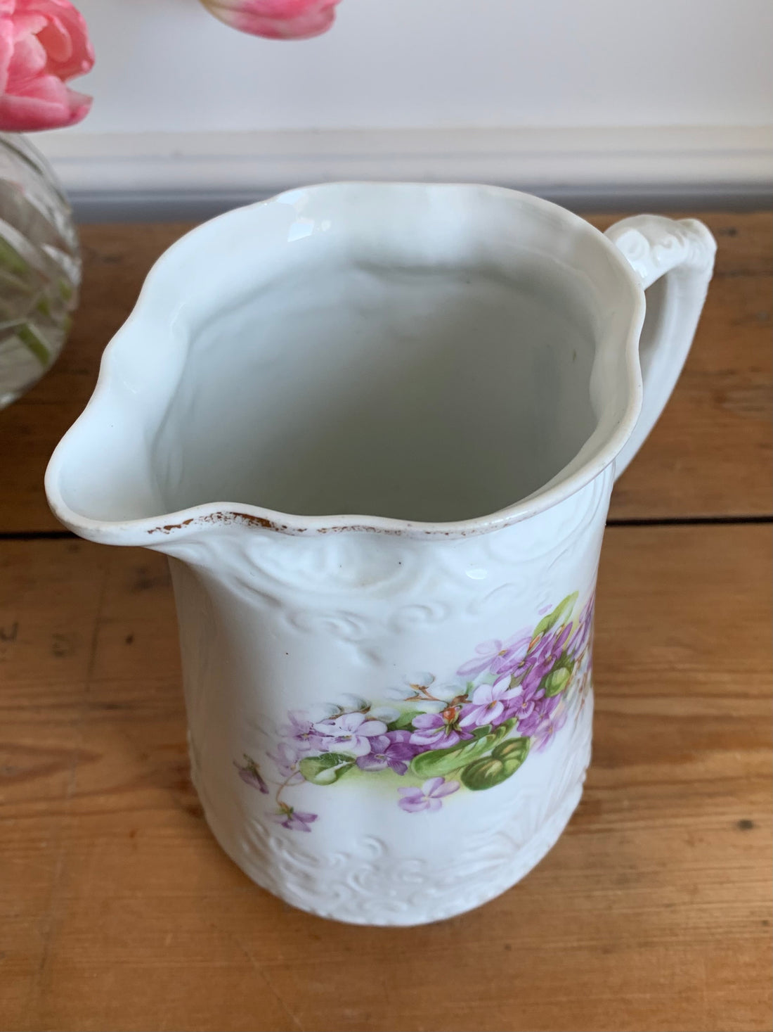 Pichet 1900 Art Nouveau aux violettes