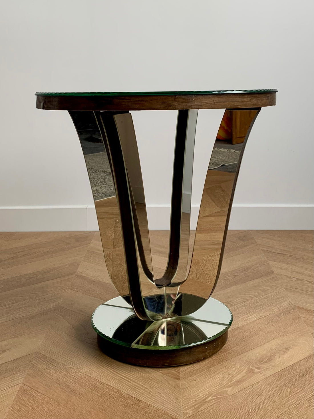 Guéridon miroir Art Déco (livraison sécurisée incluse en France et Belgique)