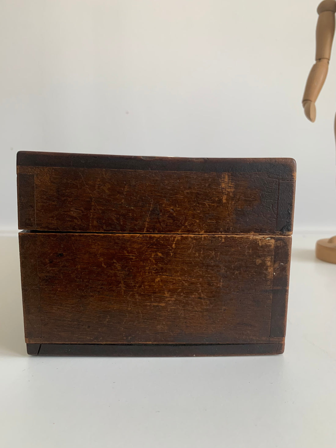 Boîte ancienne anglaise bois et laiton