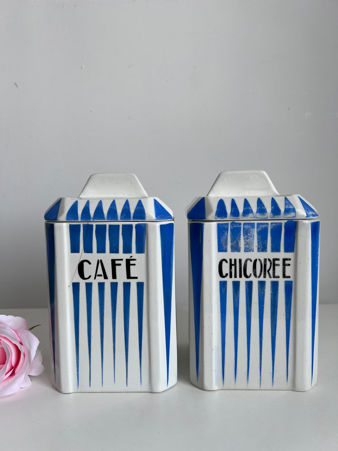 Paire de pots Art Déco 1930 - Manufacture Impériale de Nimy (Belgique)