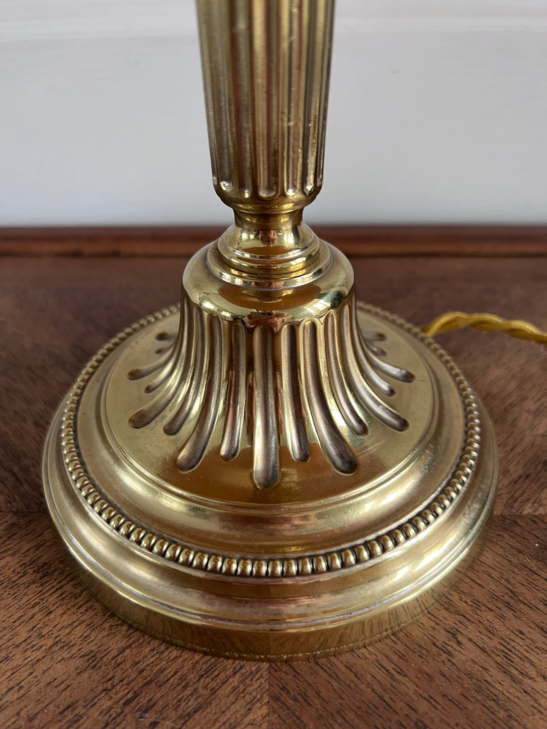 Lampe pied laiton avec abat jour