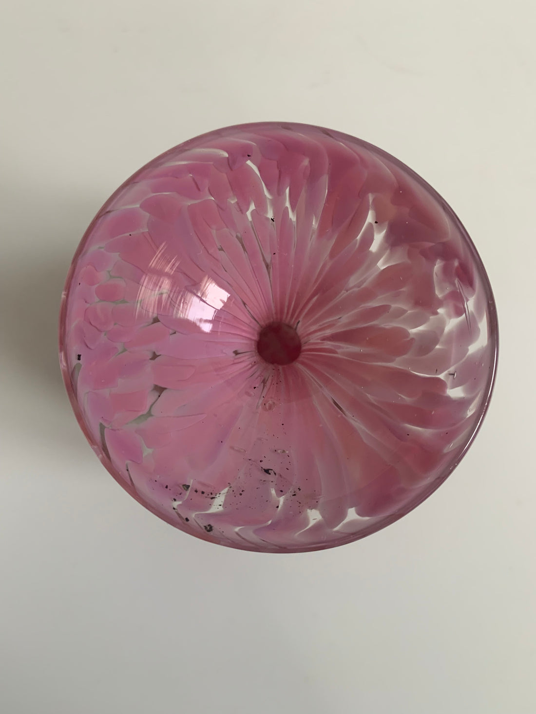Soliflore rose en verre soufflé