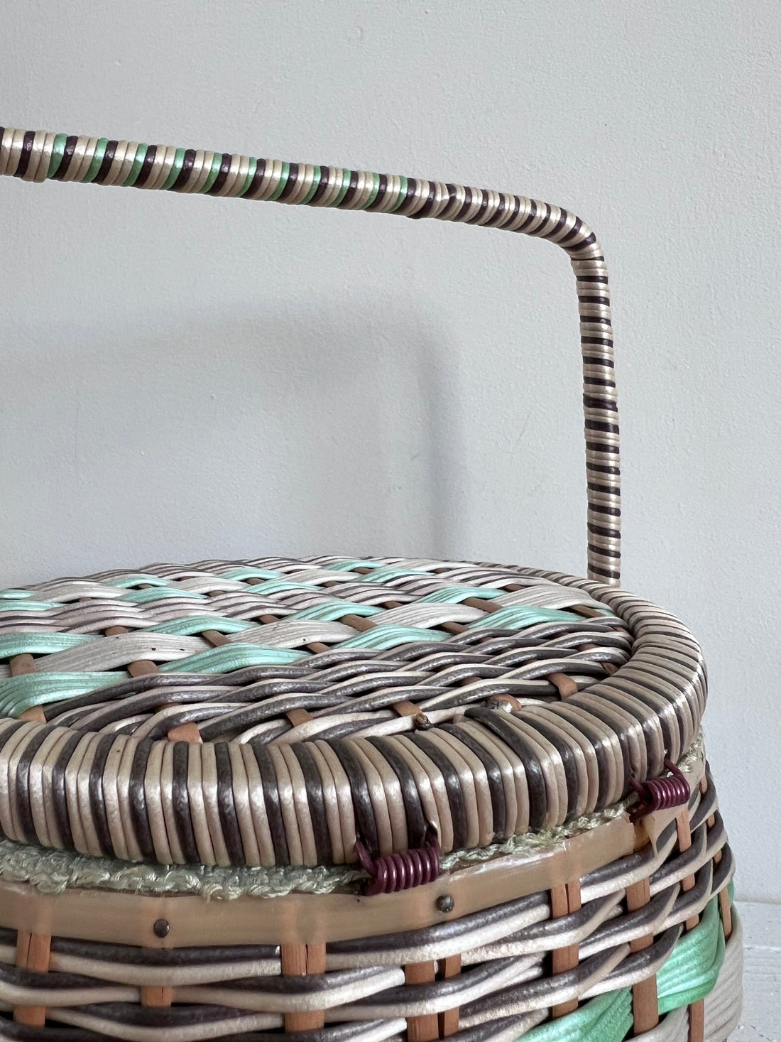 Panier à ouvrage vintage 1950