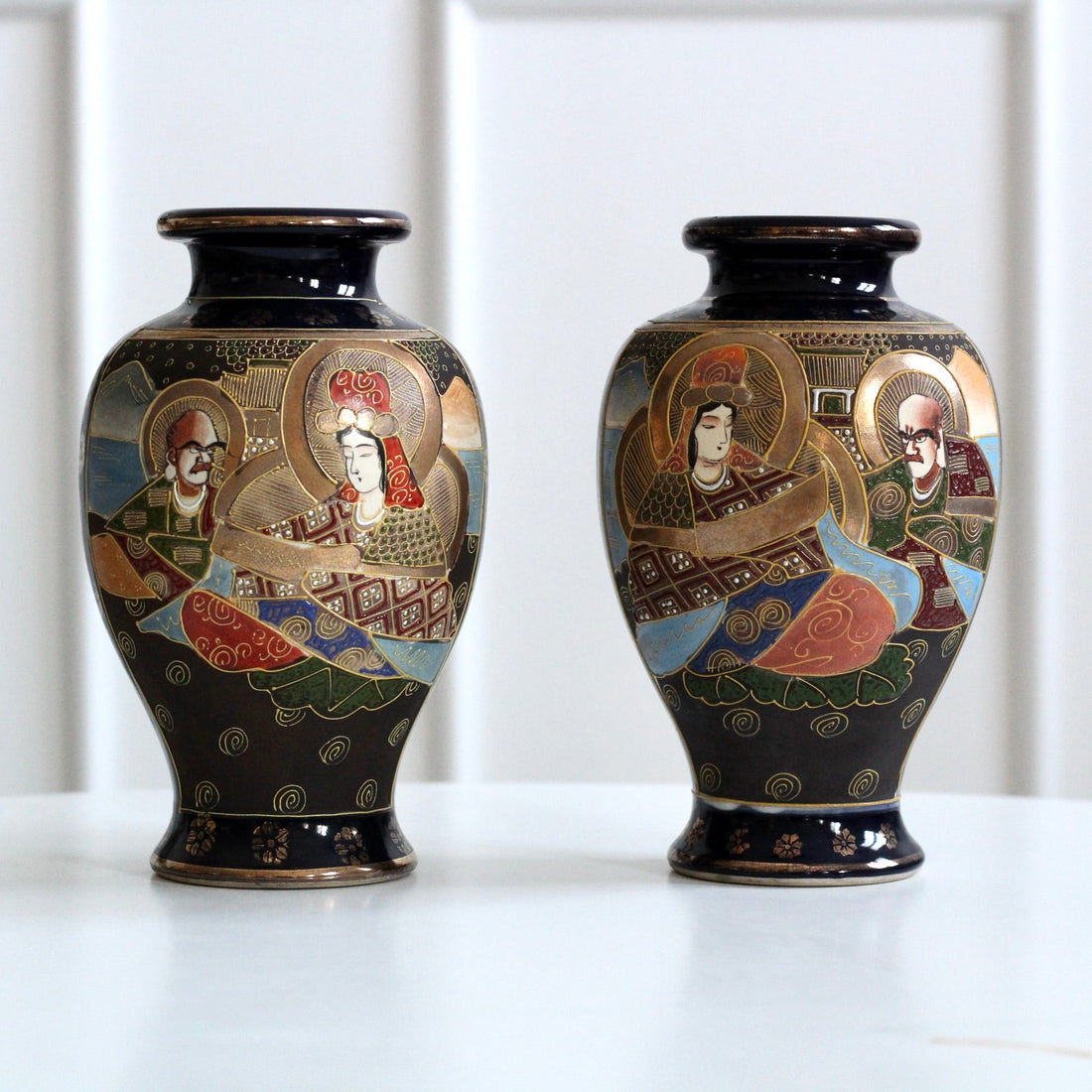 Vraie paire de vases japonais Satsuma 1930