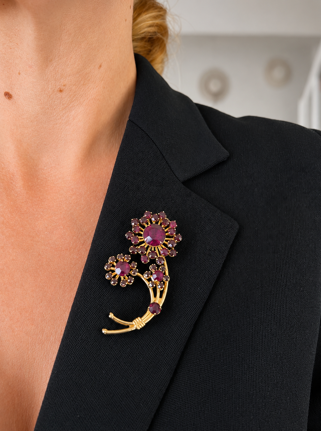 Broche florale vintage