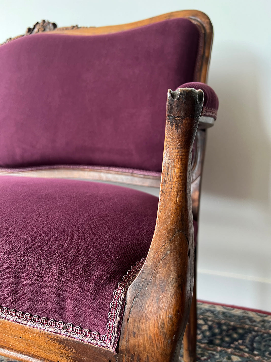 Banquette cabriolet style Louis XV