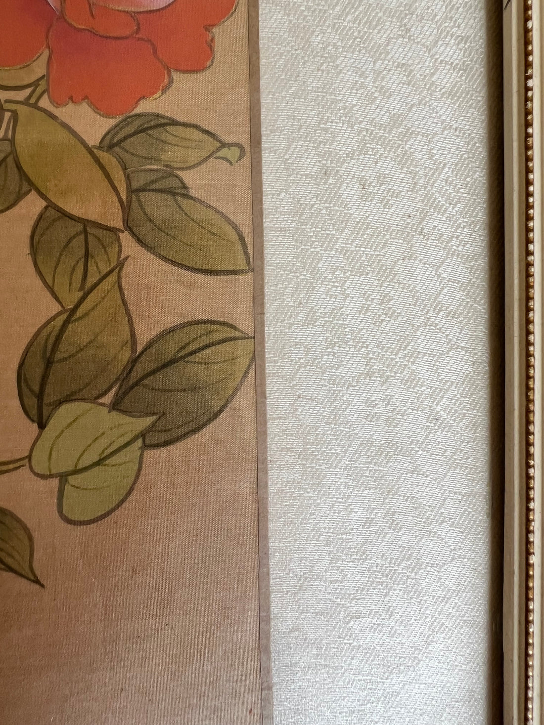 Peinture sur soie japonaise encadrée