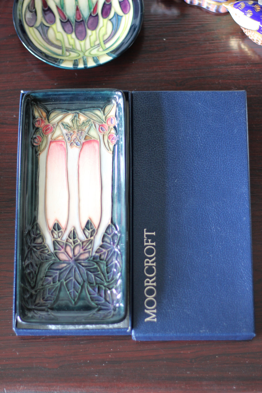 Grand vide-poche Moorcroft, décor floral Art Nouveau - Angleterre