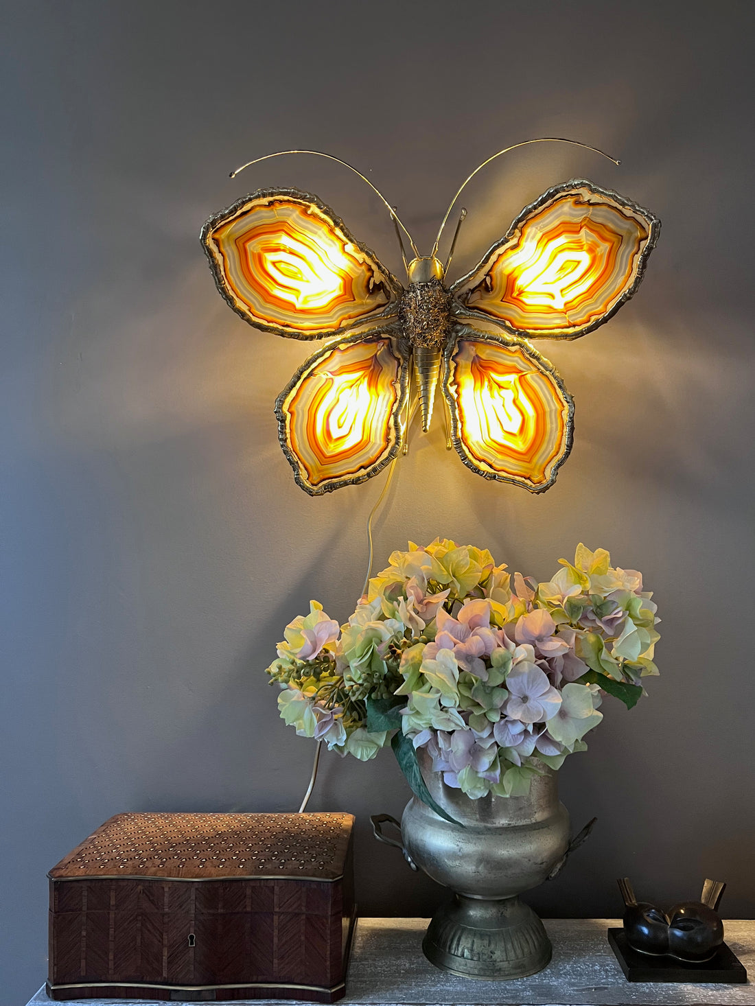 Luminaire papillon Duval Brasseur 1970