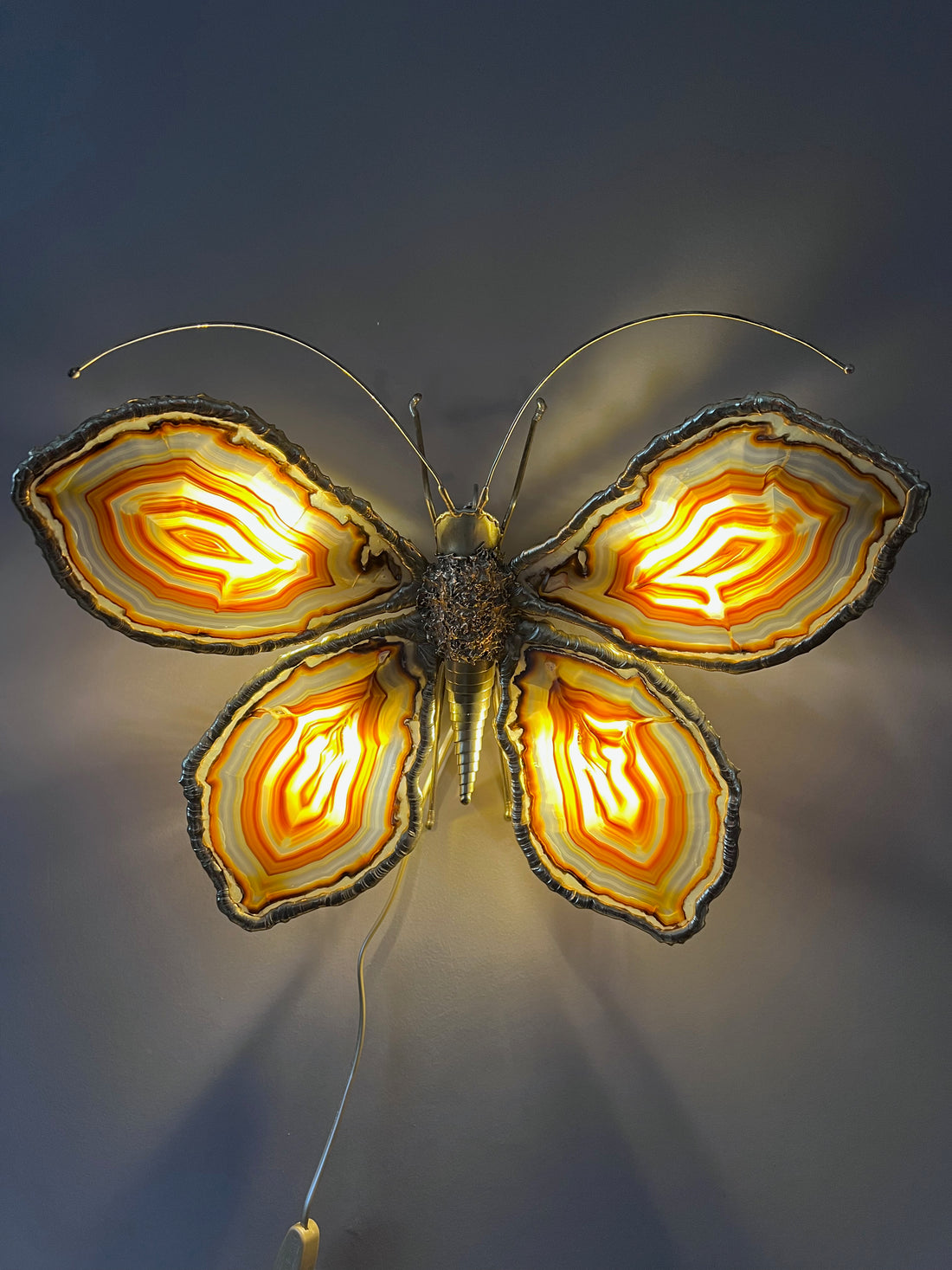Luminaire papillon Duval Brasseur 1970