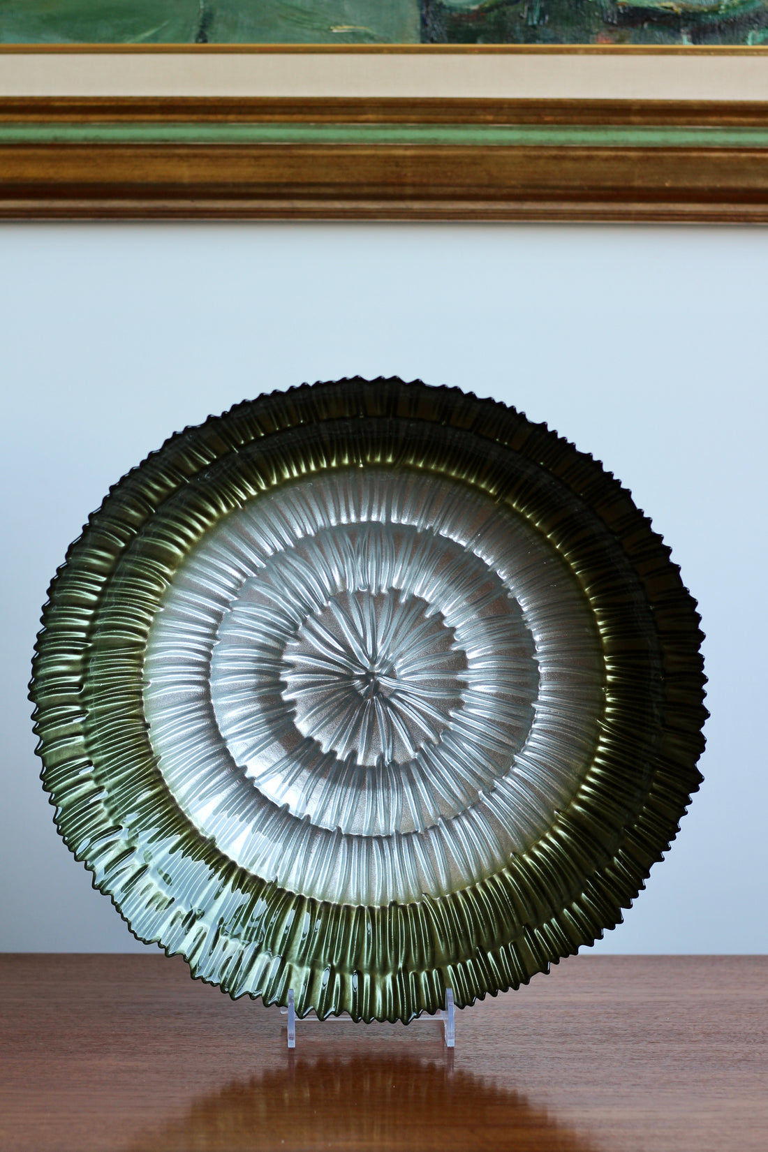 Grande coupe en verre, années 70