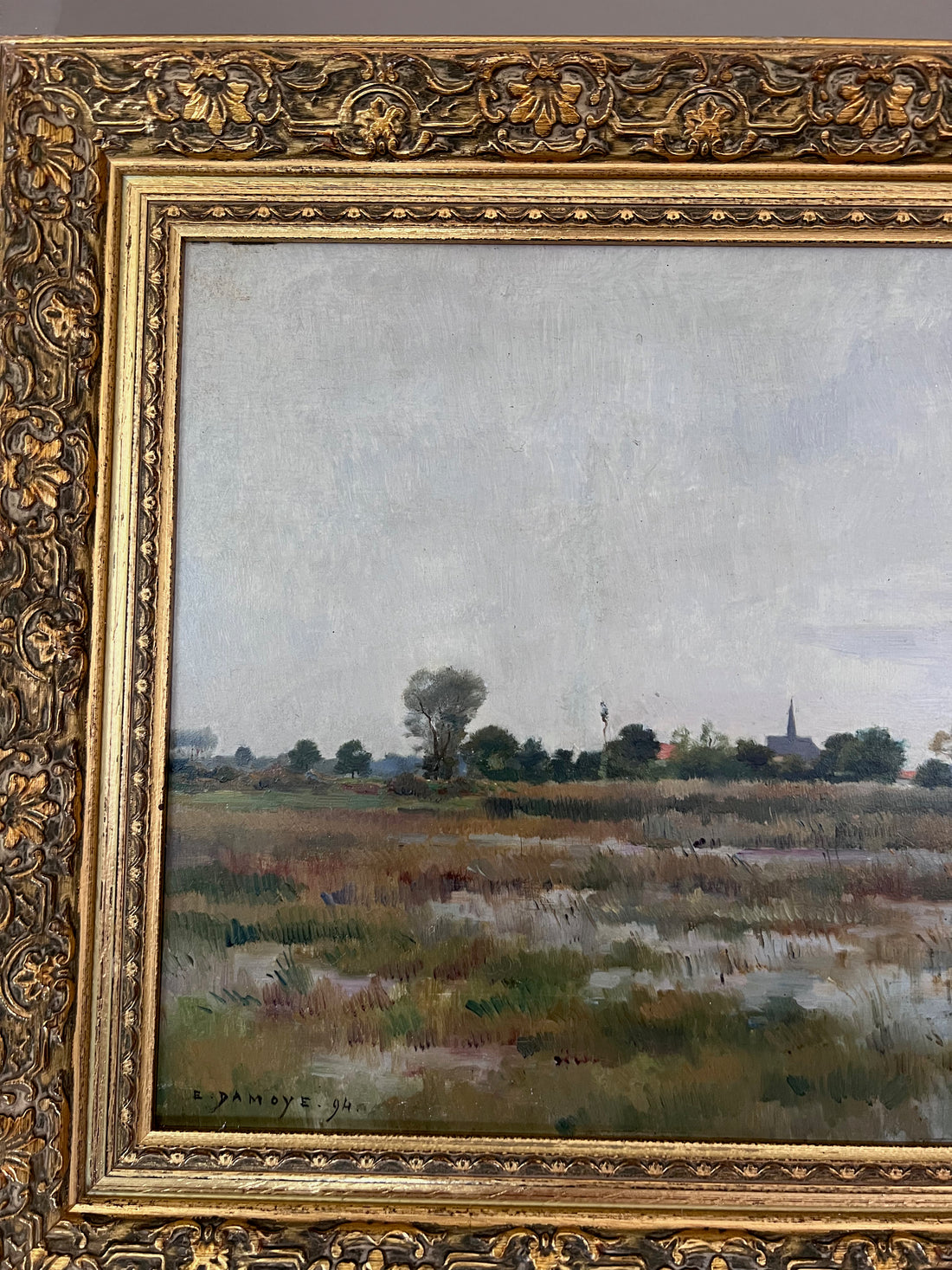 Pierre-Emmanuel DAMOYE - Paysage de marais 1894 - Ecole de Barbizon
