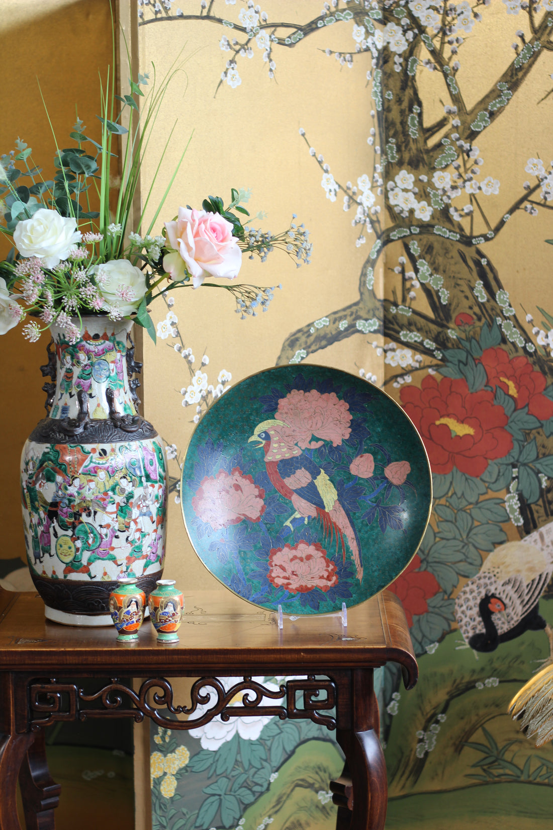 Grand plat cloisonné - Japon - XIXème