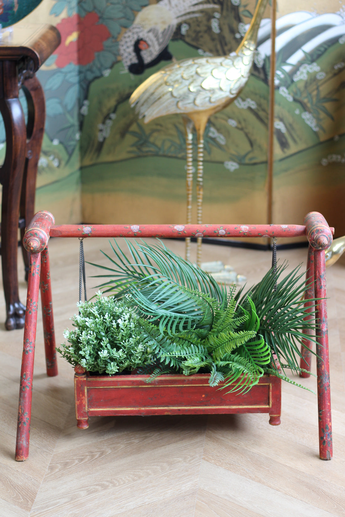 Ancien jhula - balancelle décorative, jardinière  - Inde, début XXème