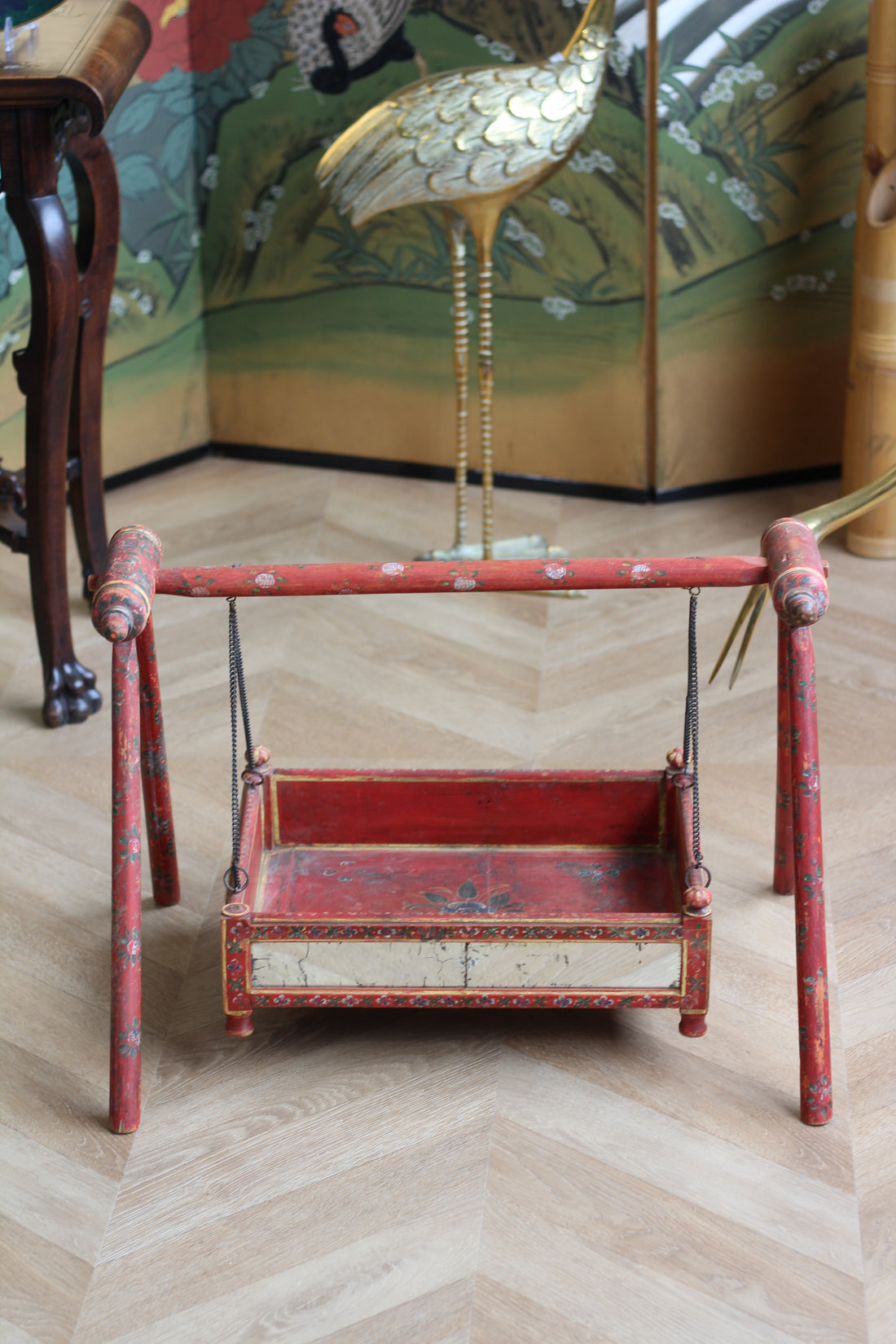 Ancien jhula - balancelle décorative, jardinière  - Inde, début XXème