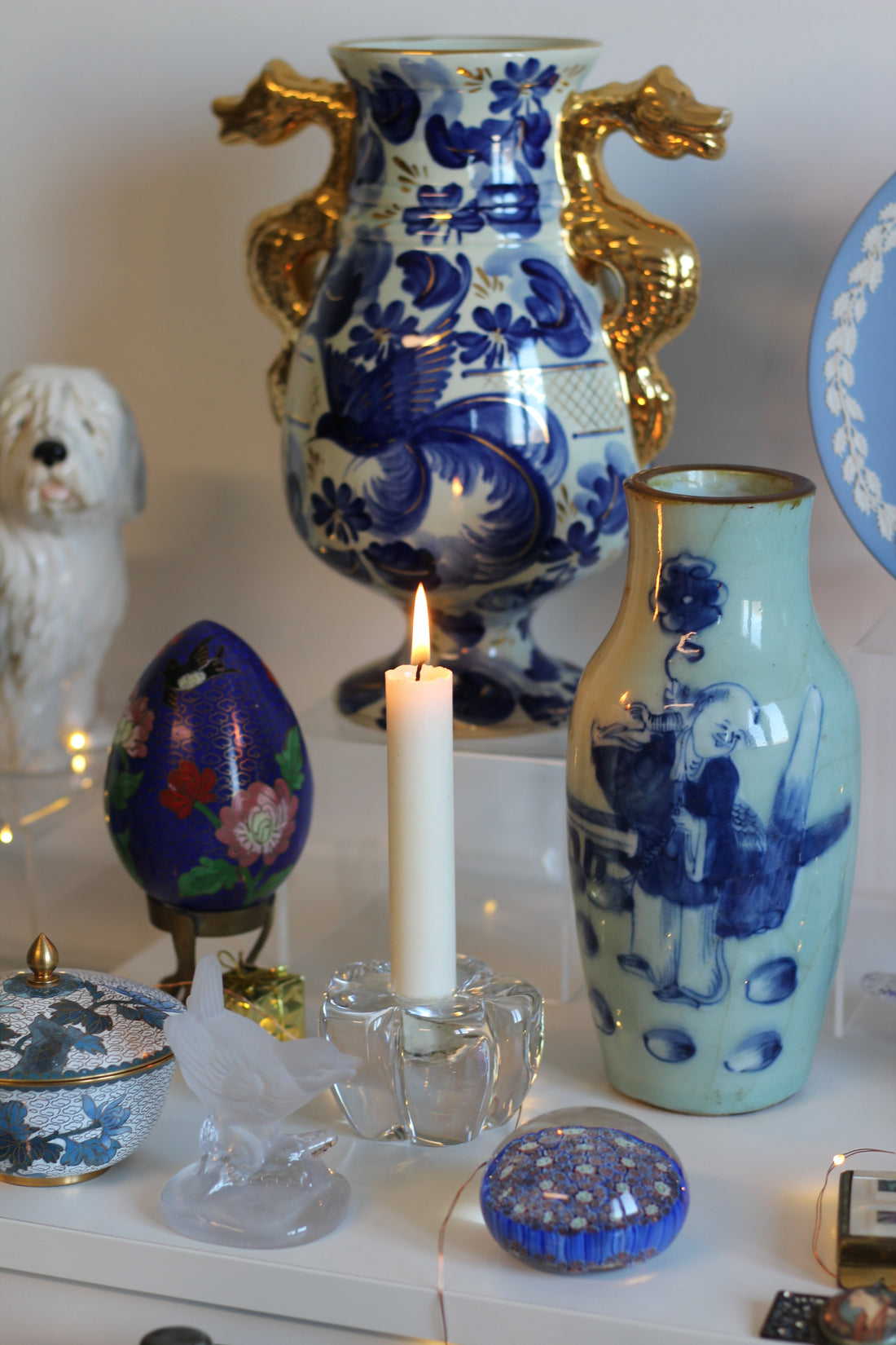 Grand oeuf en laiton cloisonné