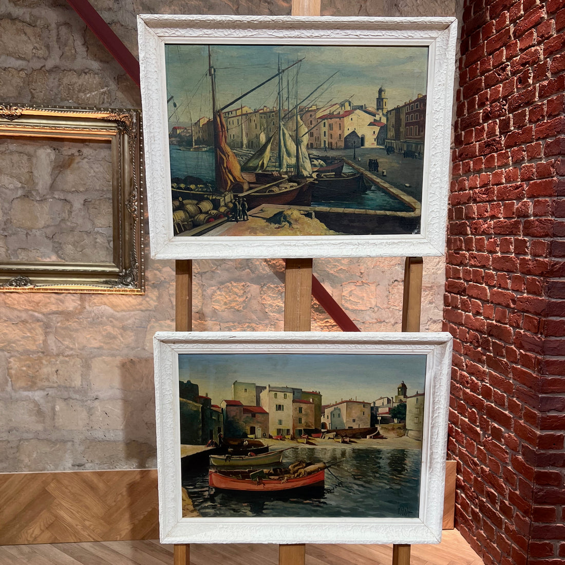 Paire de tableaux - Saint Tropez 1937 (en restauration, livrés nettoyés)