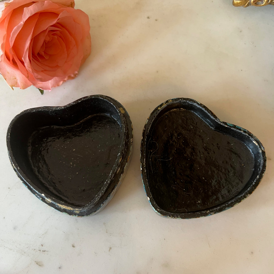 Boîte coeur en papier mâché