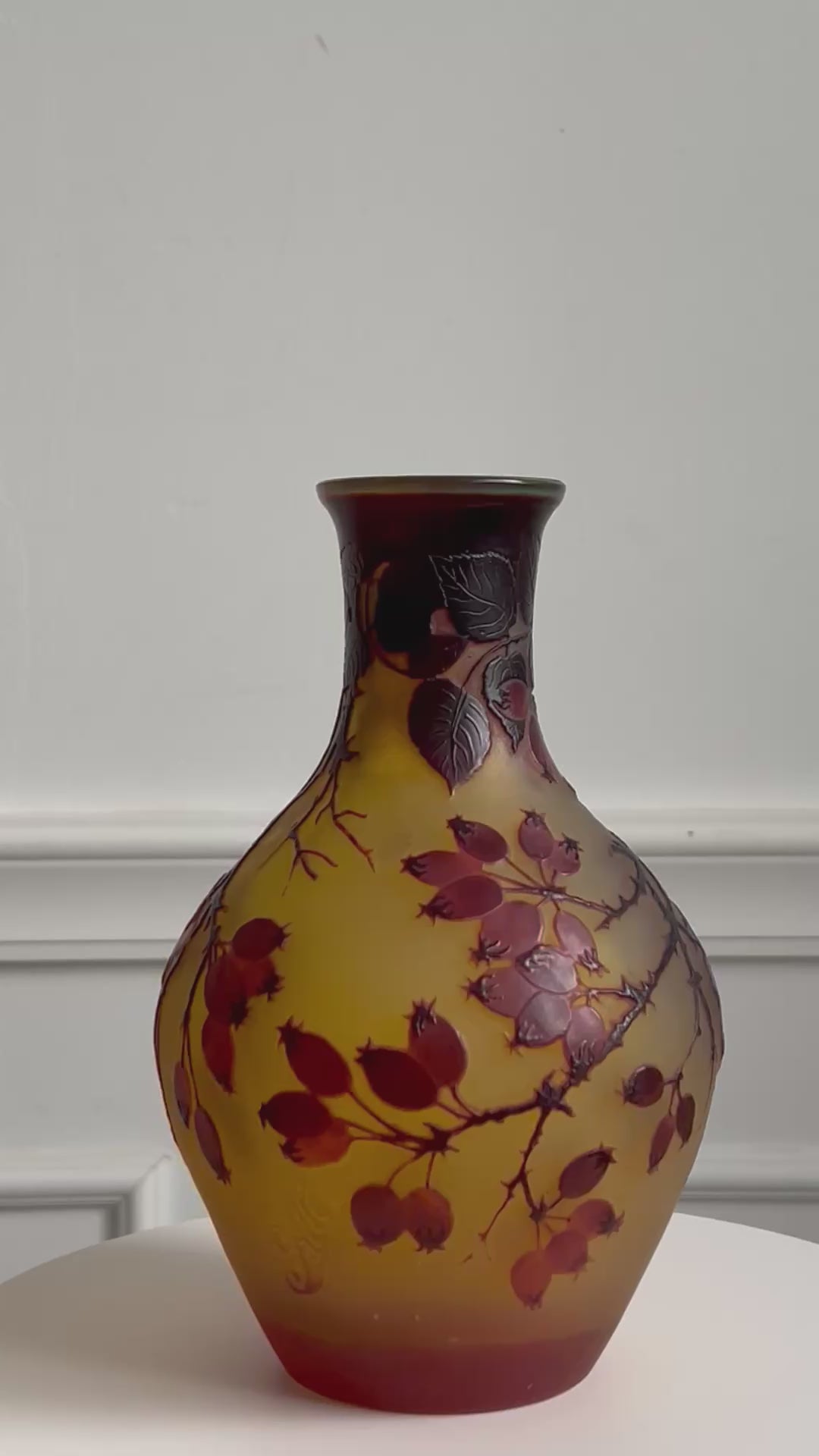 Vase Emile Gallé à l'églantier (Affaire Conclue)