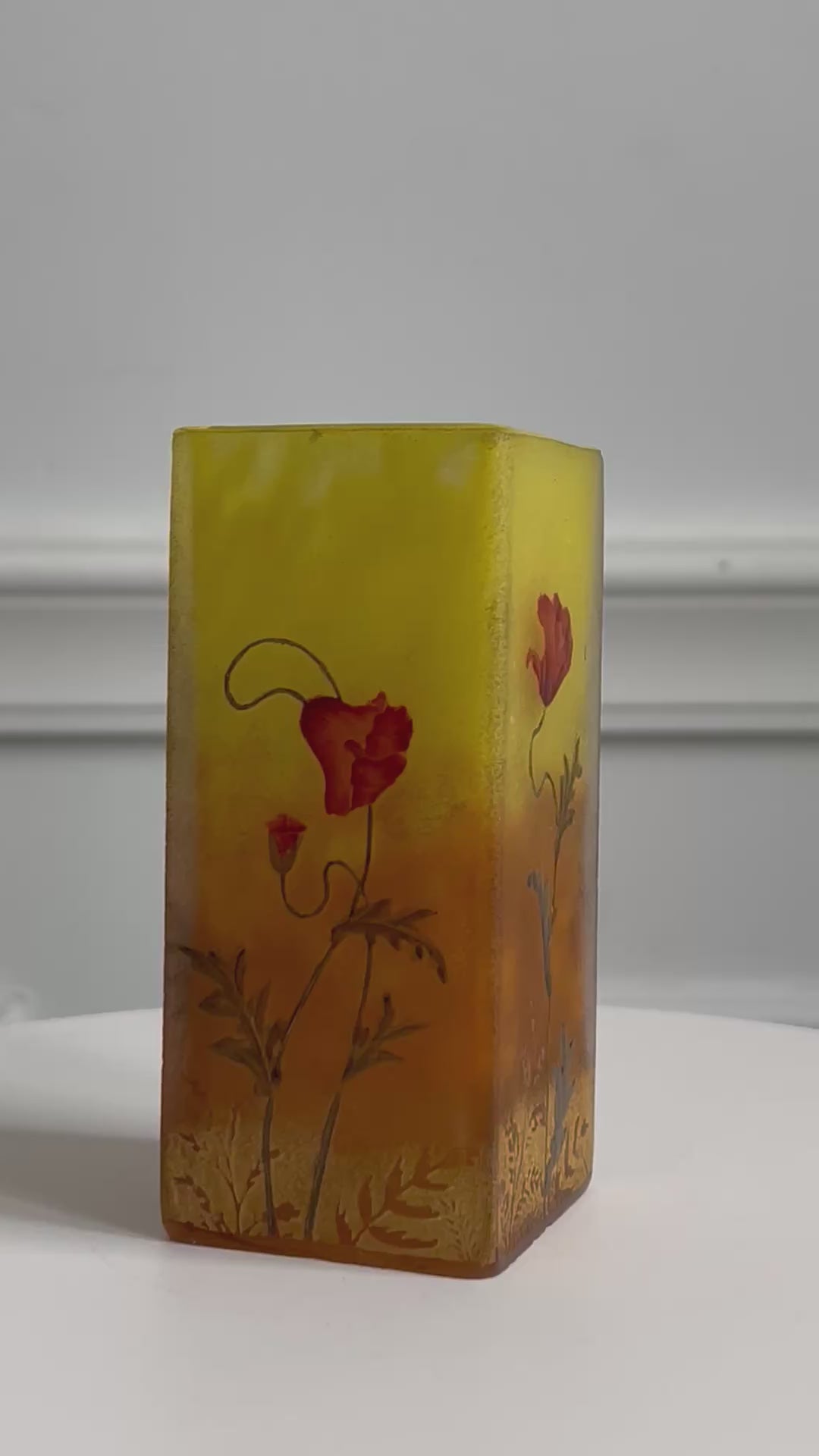 Vase Daum Nancy aux coquelicots