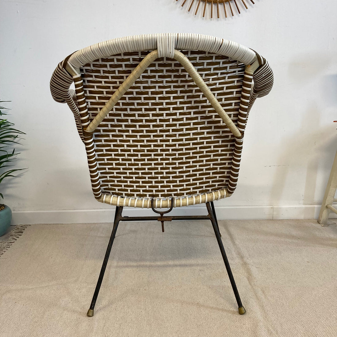 Fauteuil scoubidou vintage Londres 1960