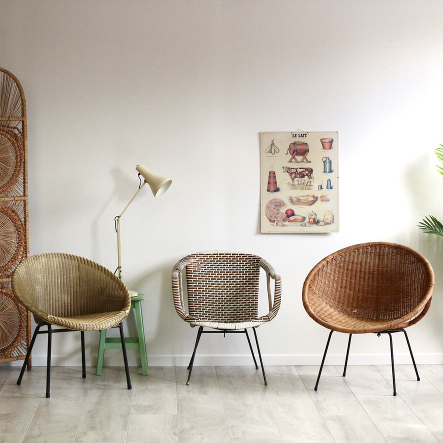 Fauteuil scoubidou vintage Londres 1960