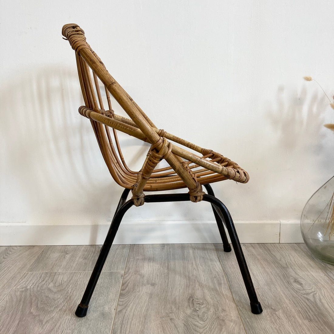 Fauteuil en rotin vintage pour enfants