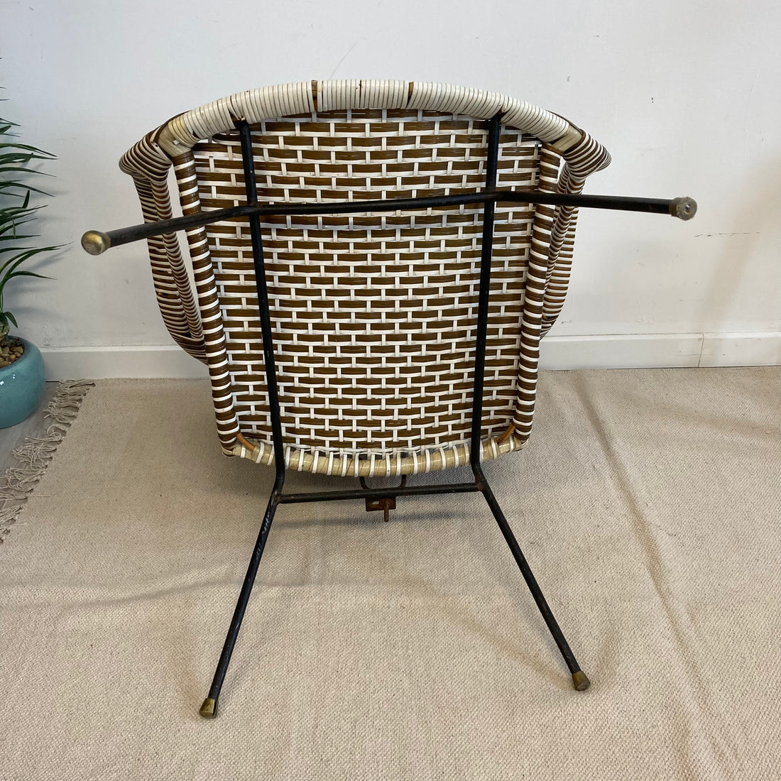 Fauteuil scoubidou vintage Londres 1960