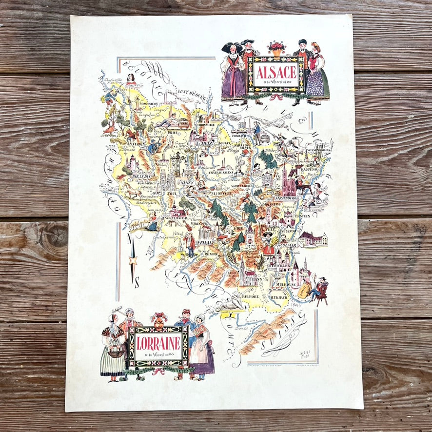 Cartes illustrées des régions de France 1951 (choisissez votre région)