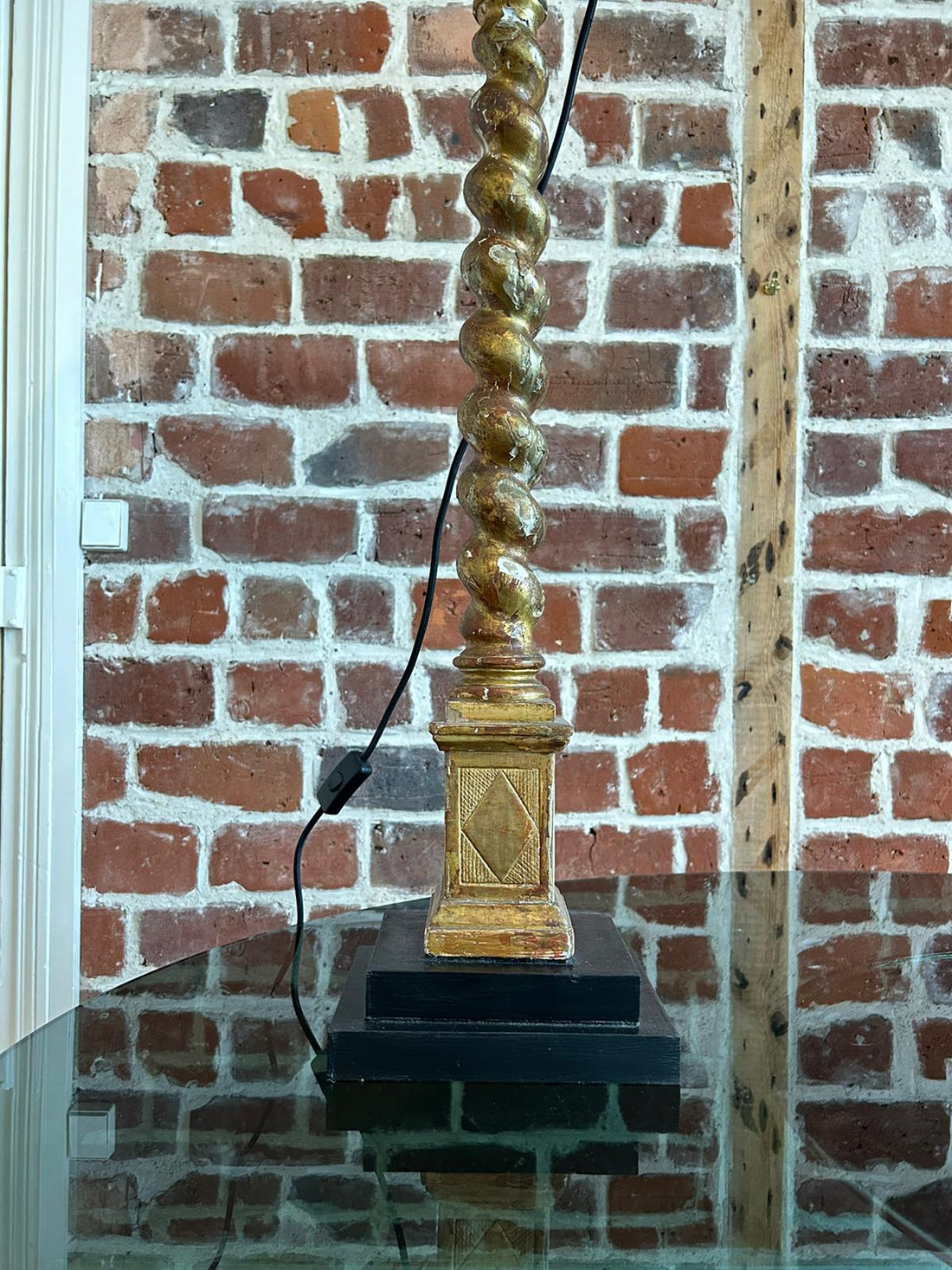 Colonne torsadée du XIXème montée en lampe