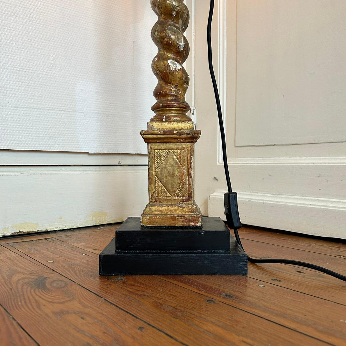 Colonne torsadée du XIXème montée en lampe