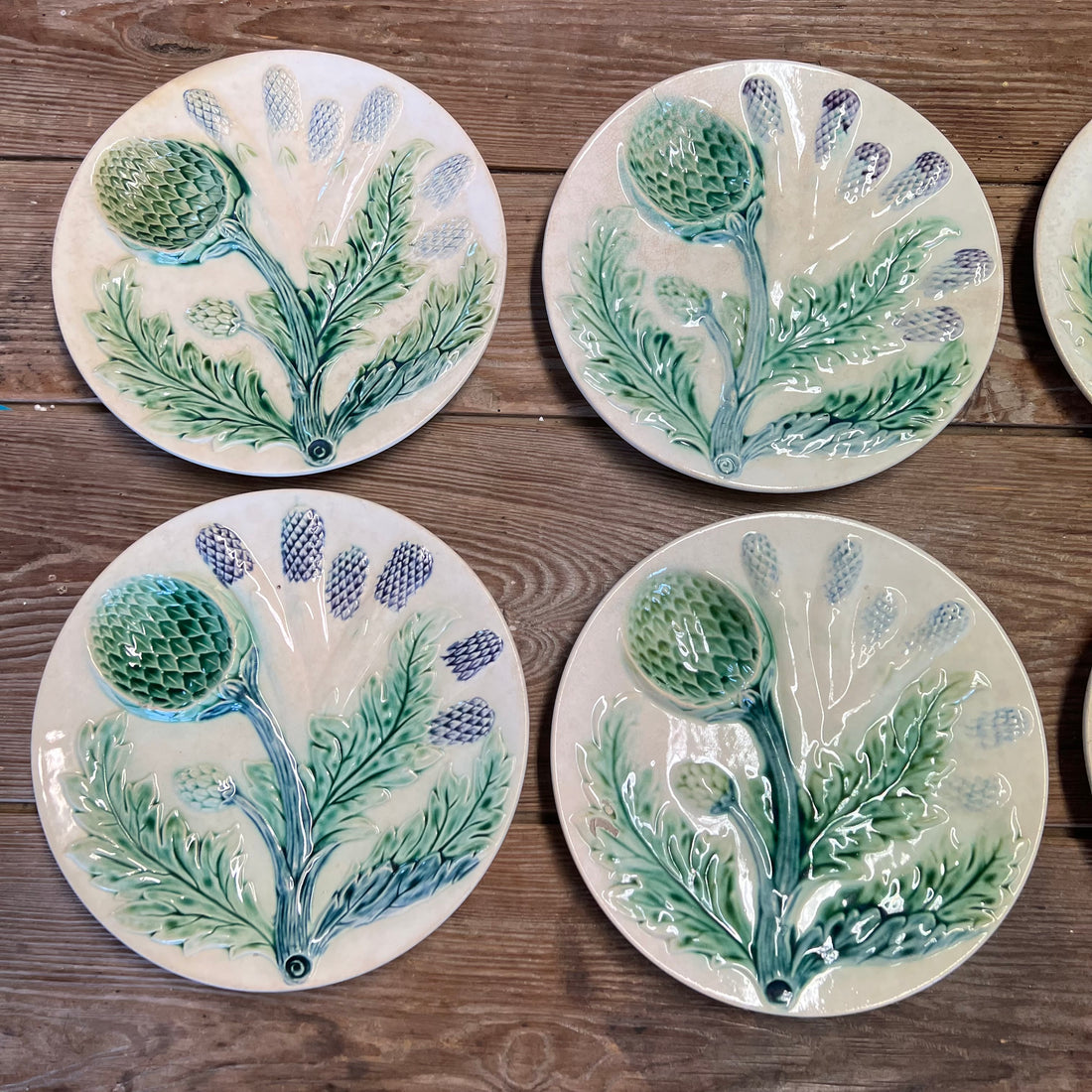6 assiettes à asperges Luneville