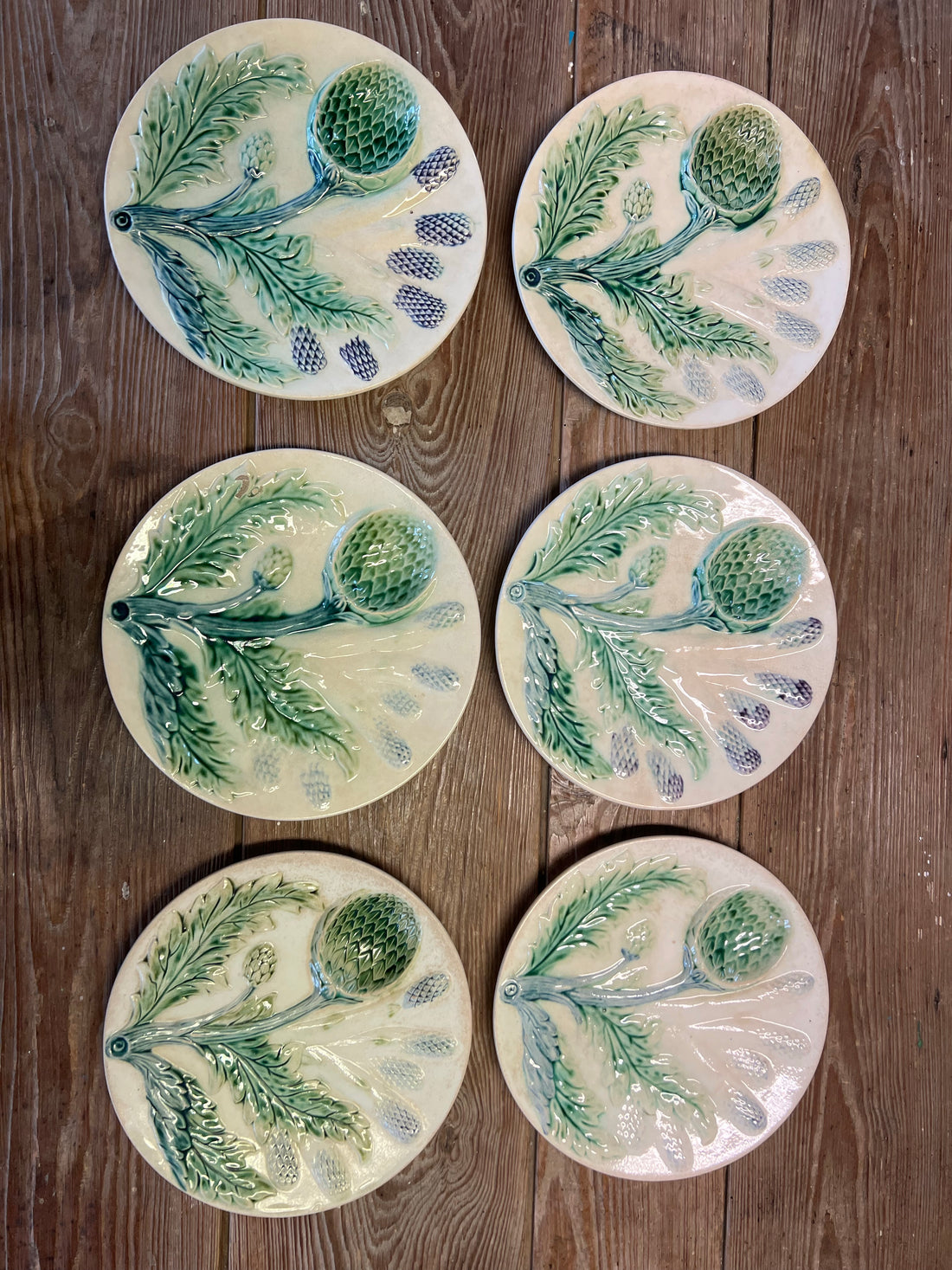 6 assiettes à asperges Luneville
