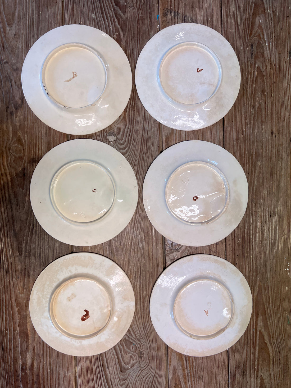 6 assiettes à asperges Luneville